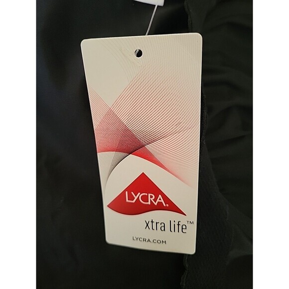 Lands' End Swim Top Black 14 D Wrap Front Tankini (L) Solid Underwire S803 - Picture 6 of 6